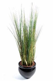 Plante artificielle Herbe luxe Onion Grass en pot - intrieur - H. 95cm vert jaune