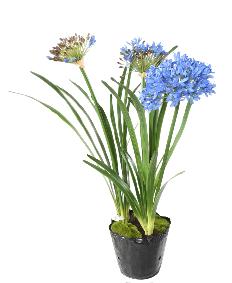 Fleur artificielle Agapanthe en motte - plante d'intrieur - H.90cm bleu