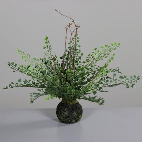 Plante artificielle Fougre avec socle mousse - dcoration d'intrieur - H.30cm vert