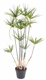 Plante artificielle Papyrus Alternifolius en pot - intrieur - H. 100cm vert