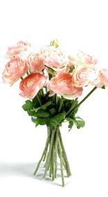 Fleurs artificielles Bouquet de Renoncules - intrieur - H.30 cm rose