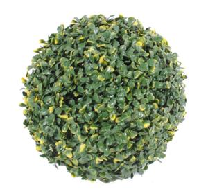 Plante artificielle Boule de buis artificiel - dcoration intrieure - 23 cm vert/jaune