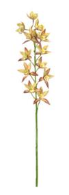 Fleur  la tige Orchide Laelia - cration bouquet artificiel - H.70 cm marron