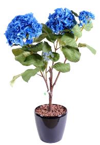 Plante artificielle Hortensia en piquet - fleurs pour intrieur - H.82cm bleu