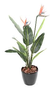 Plante artificielle tropicale Strelitzia 2 fleurs - dcoration d'intrieur - H.95cm