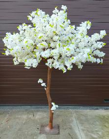 Arbre artificiel fleuri Cerisier du Japon - dcoration d'intrieur - H.250cm blanc