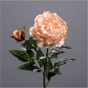 Fleur artificielle Pivoine haut de gamme - composition florale - H.88cm crme rose