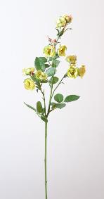 Fleur artificielle coupe rose sauvage - composition florale - H.75cm jaune vert
