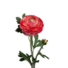 Fleur artificielle tige de Renoncule - cration de bouquet - H.57cm rose