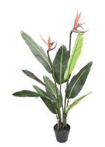 Plante artificielle tropicale Strelitzia 2 fleurs - décoration d'intérieur - H.95cm