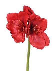 Amaryllis artificielle 2 fleurs 1 bouton - cration florale - H.60cm rouge