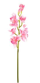 Fleur coupe Orchide Cymbidium - cration bouquet artificiel - H.100cm rose