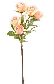 Fleur artificielle coupe rose multi spray - 5 fleurs - H.45cm orange