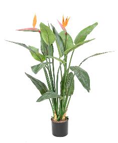 Plante artificielle tropicale Strelitzia 2 fleurs 2 boutons - dcoration intrieure - H.110cm