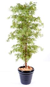 Arbre forestier artificiel Aralia new - plante d'intérieur - H.150cm vert/rouge