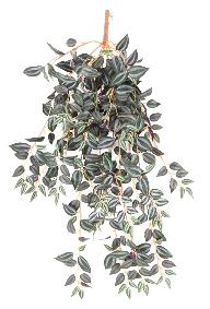 Feuillage artificiel chute de Tradescantia - plante d'intrieur - H.70cm vert violet