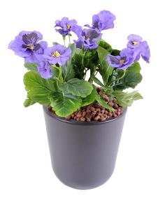 Fleur artificielle Pense - plante d'intrieur en piquet - H.26cm violet