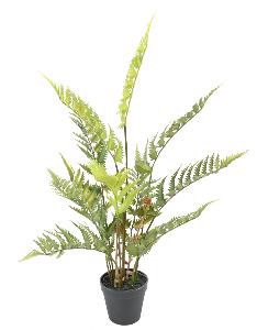 Fougère artificielle des bois en pot - plante d'intérieur - H.65cm vert